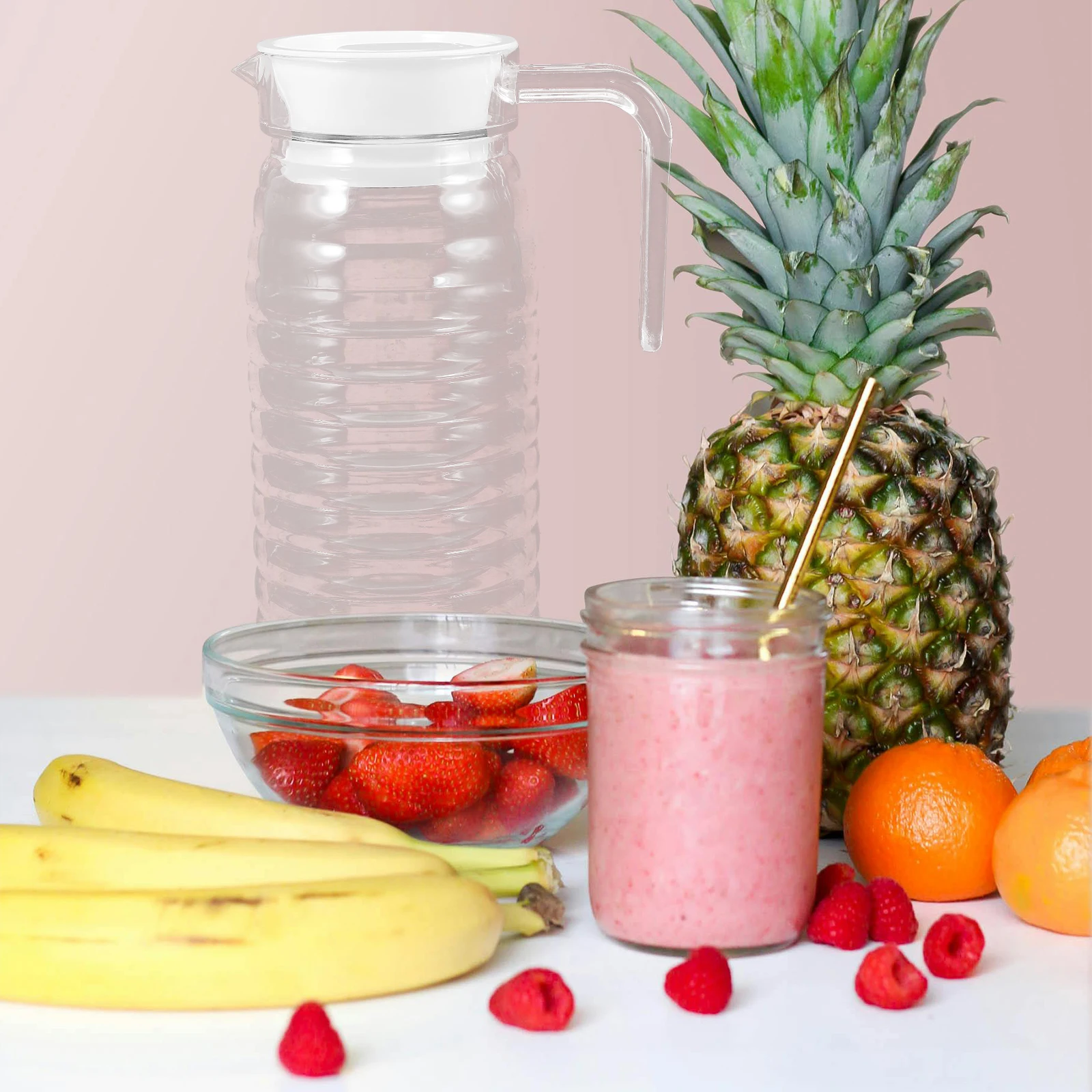 

1Pc Thick Acrylic Water Pitcher 1 1L Transparent Juice Container for Home Hotel Cool Drink Bottle With Lid Milk Container Fridge