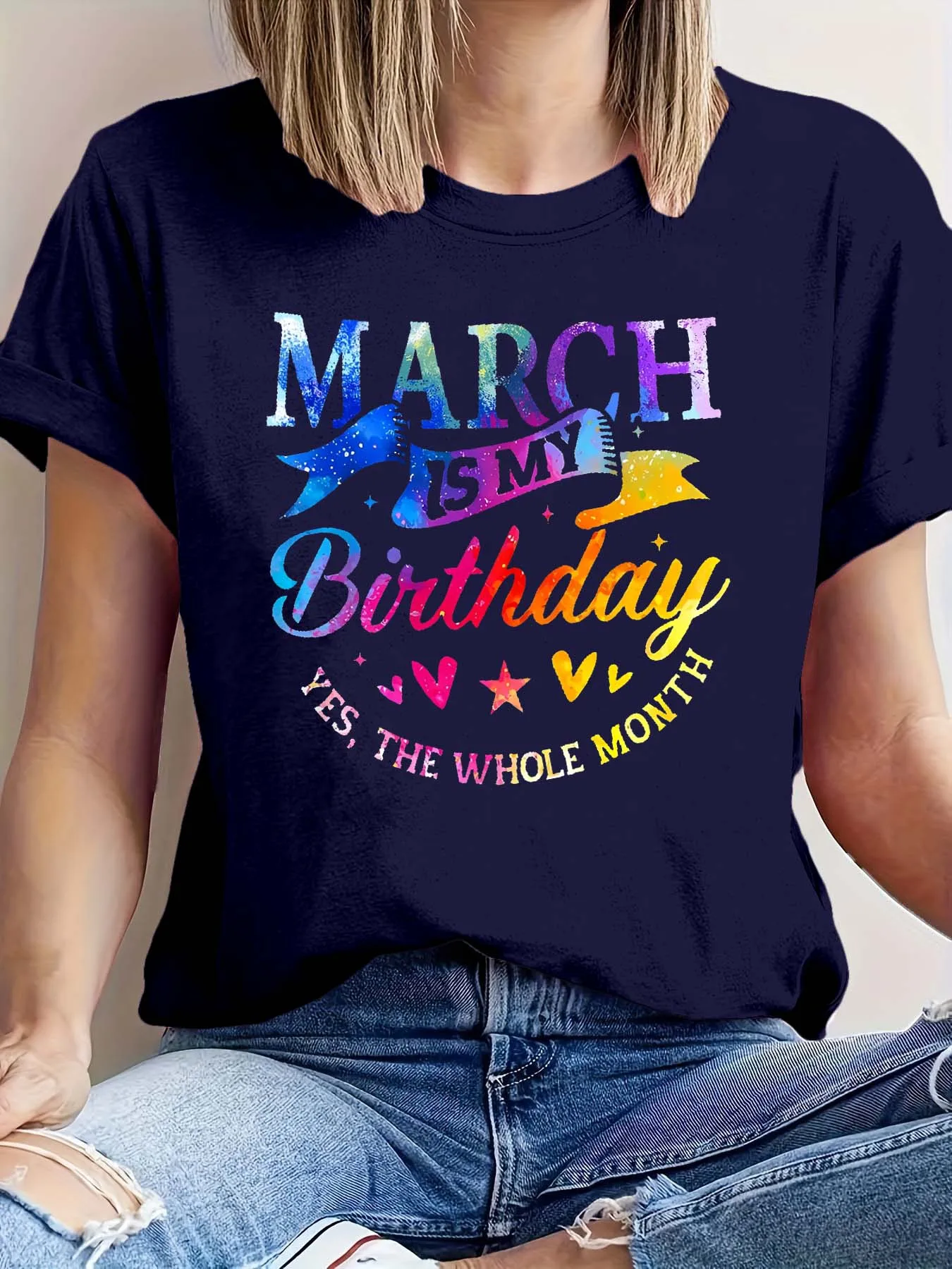 

Plus Size March Is My Birthday Yes The Whole Month Themed Fun And Stylish Tee For Birthday Celebrators