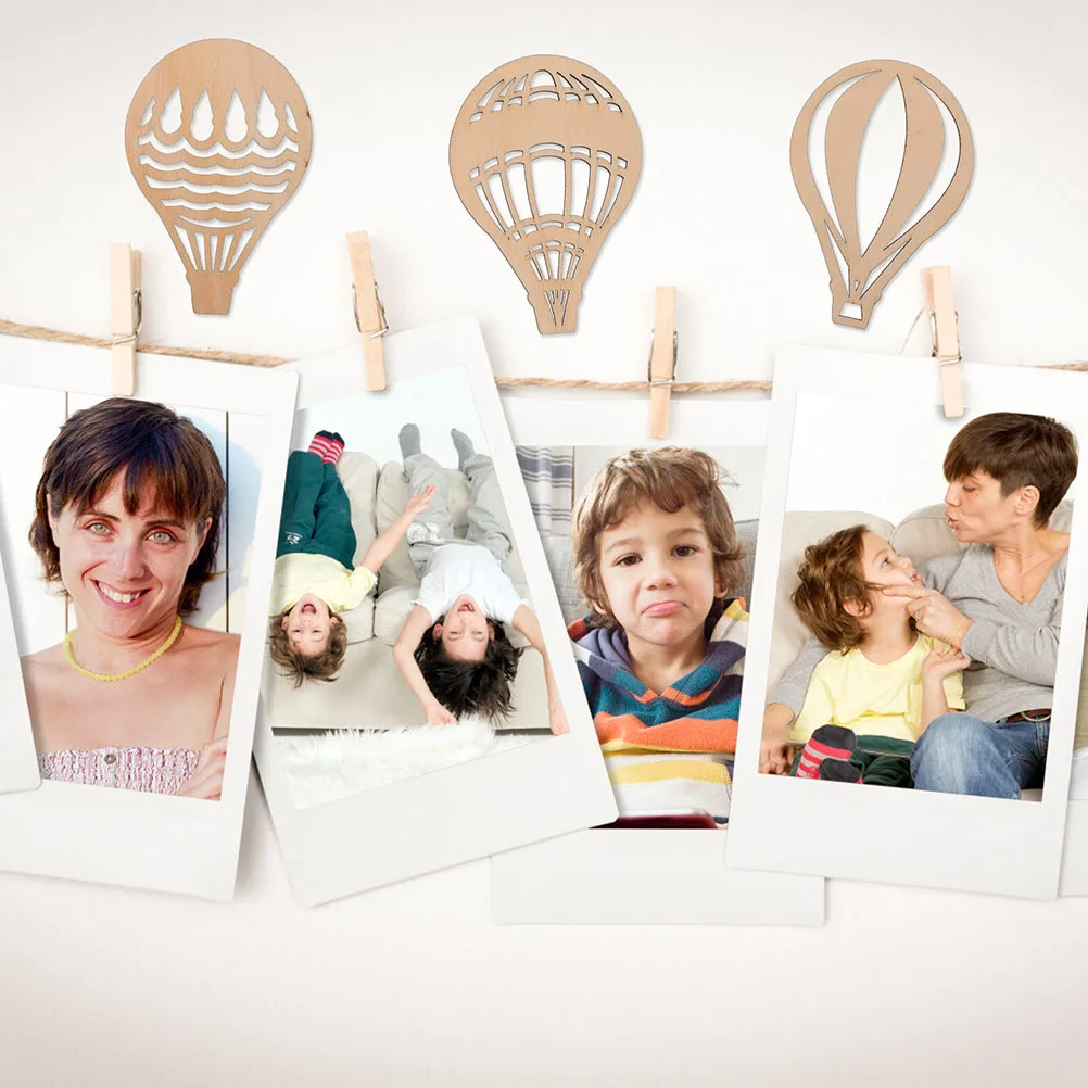 

24pcs Air Balloon Wood Slices Blank Smooth DIY Graffiti Chips Decoration Wedding Crafts Wooden Tags Graffiti Design