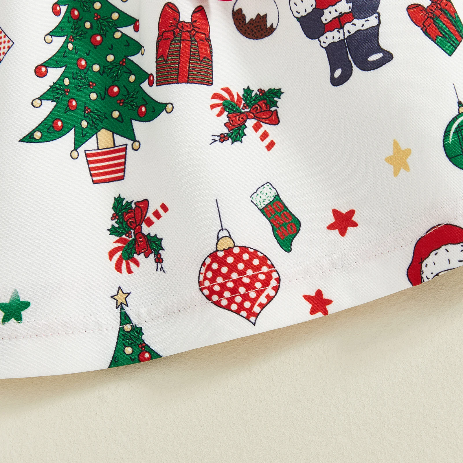 VISgogo فستان عيد الميلاد للفتيات الصغيرات من عمر 0 إلى 18 شهرًا بأكمام طويلة ورقبة دائرية وفيونكة أمامية فستان فضفاض للعطلات