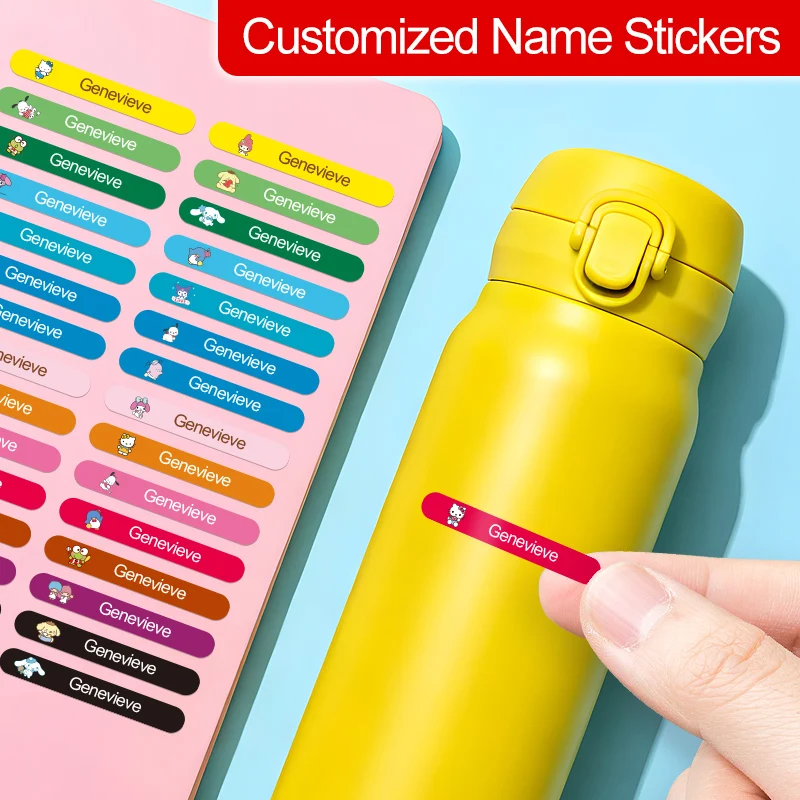 Custom Sanrio Name Stickers - Personalized Sanrio Cartoon Labels for Kids' Parties Festive Celebrations, Cute Party Supplies