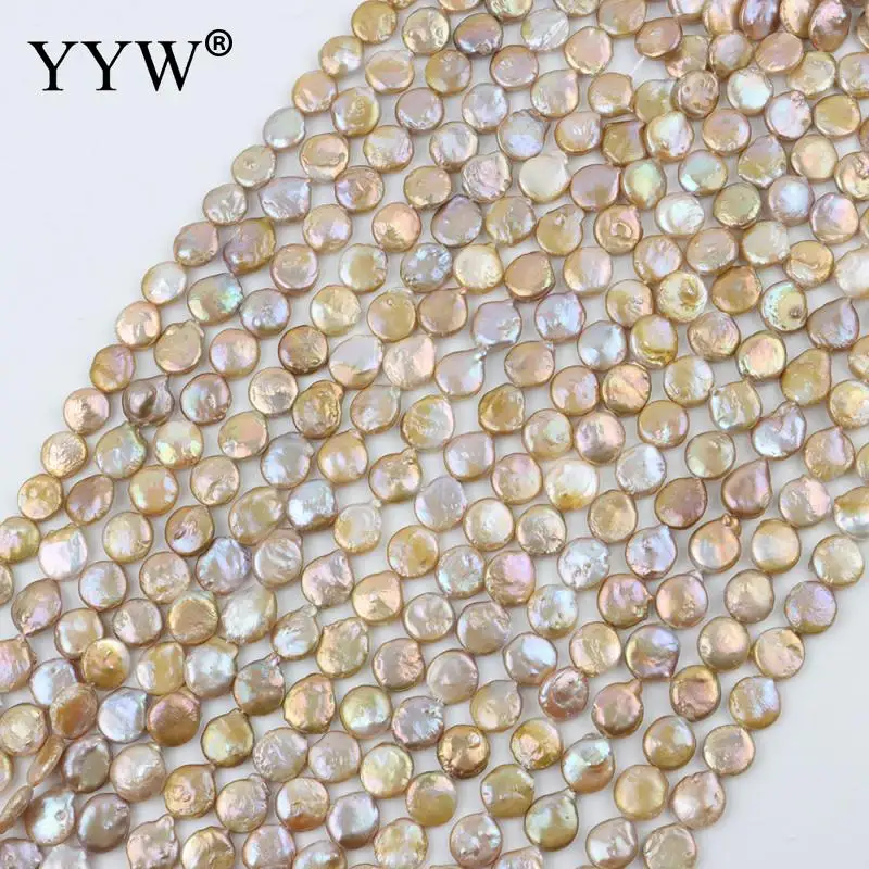 

Natural Freshwater Pearl 10-12mm Gilt Small Button Baroque Pearls DIY Material Necklace Bracelet Accessories Wholesale Pearls