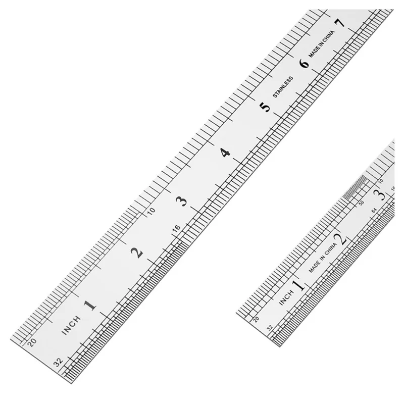 

J1UL1N 3X Stainless Steel Ruler 12 Inch + 6 Inch Metal Rulers