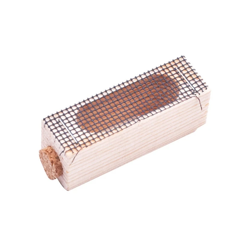 ABRE-Wooden Queen Bee Cage, Mutil-Functional Beehive Bee Cage Rearing Cage Cell, Bees Queen Post Prisoner, Beekeeping Tools