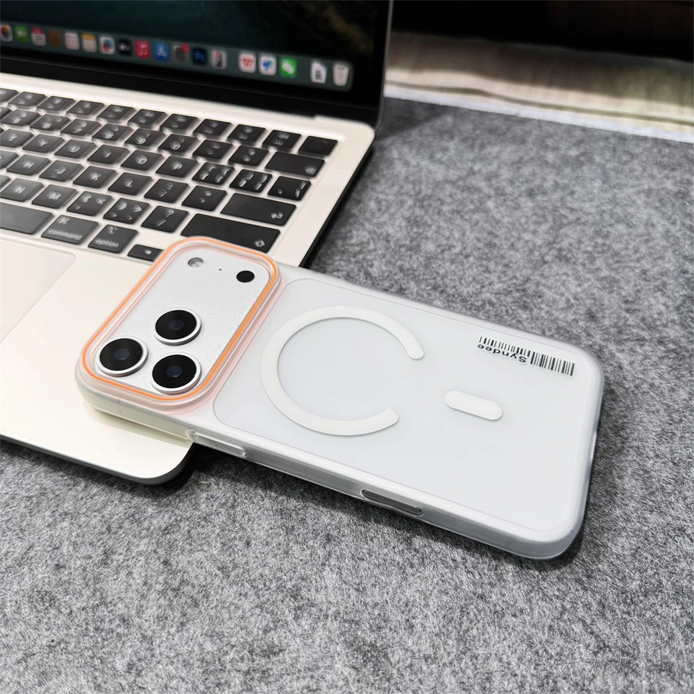 Mattierte, durchscheinende, schlanke Hartschale mit Barcode für iPhone 18 17 Pro Max Air 16 15 14 Plus 13 12 Pro mit Magsafe-Magnetabdeckung – Detail 8