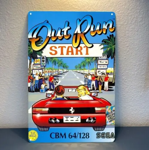 1pcs,Out Run Retro Video Game Metal Poster Tin Sign