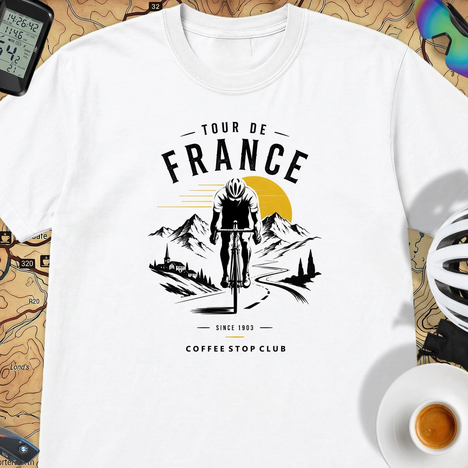 Tour de France 2026 Summer Men's and Women's Extra Large Vintage Pattern T-shirts with Y2K Style
