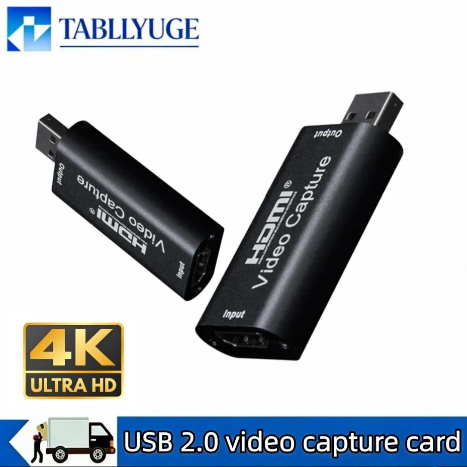 

USB 2.0 Video Capture Card 4K HDMI-compatible Video Grabber Live Streaming Box Recording For PS4 XBOX Phone Game DVD HD Camera