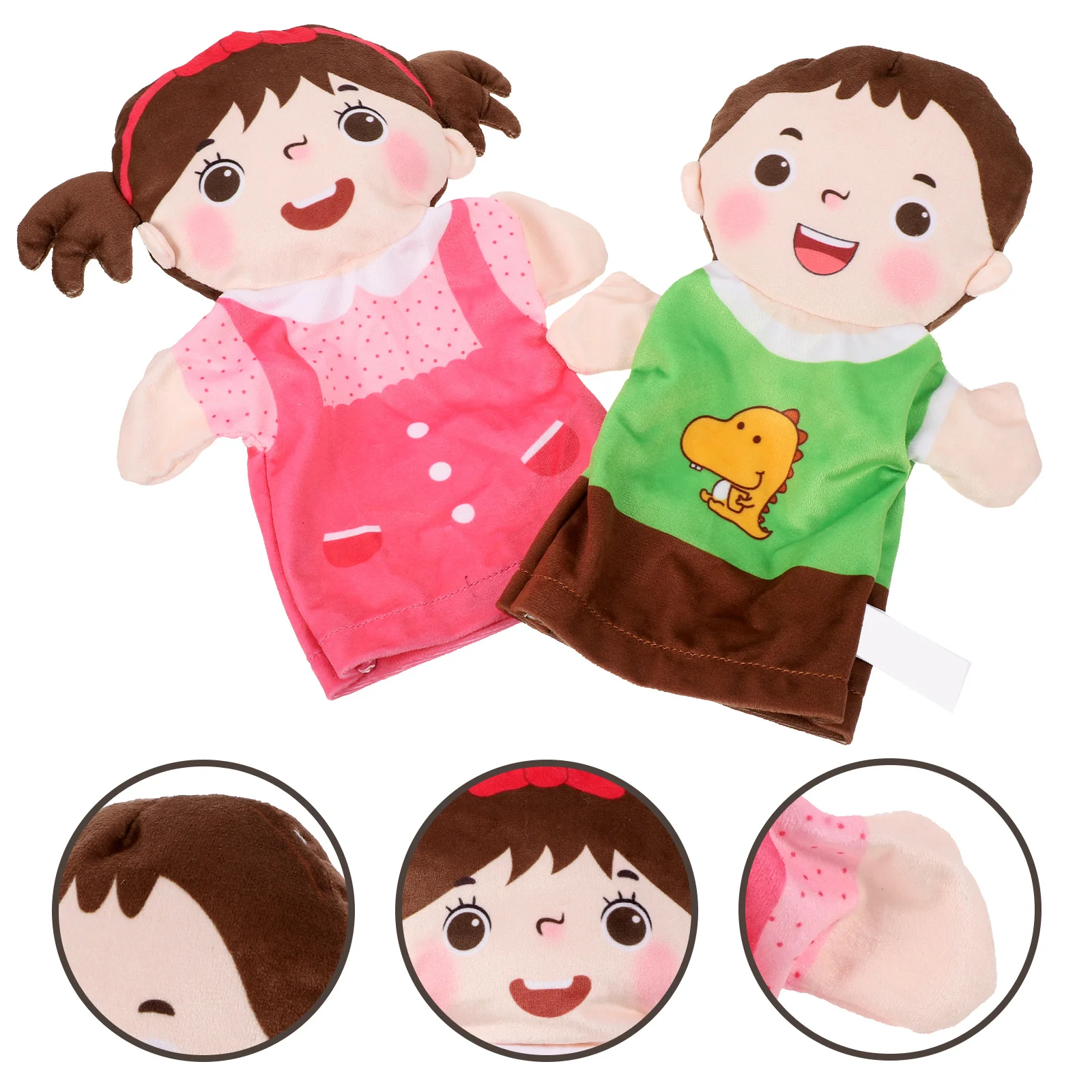 หุ่นมือสำหรับเล่าเรื่อง 2 ชิ้น ของเล่นตัวการ์ตูนสร้างสรรค์เหมือนจริง ของขวัญสำหรับเด็ก เล่นเพื่อการศึกษา