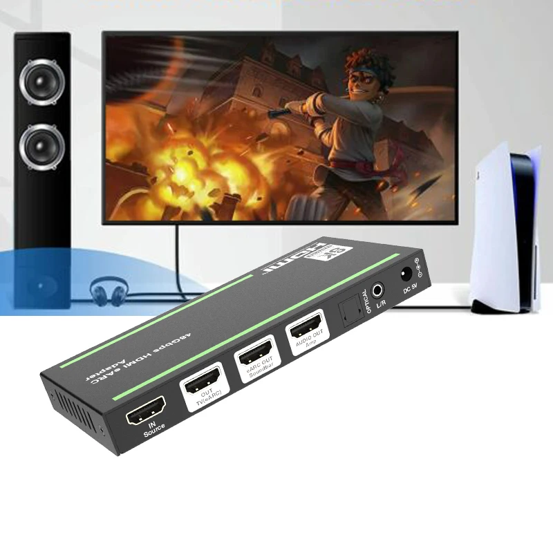 HDMI-compatible Audio Extractor Repeater Audio Adapter eARC HDMI-compatible Extender Switcher Game live screen Splitter Extender