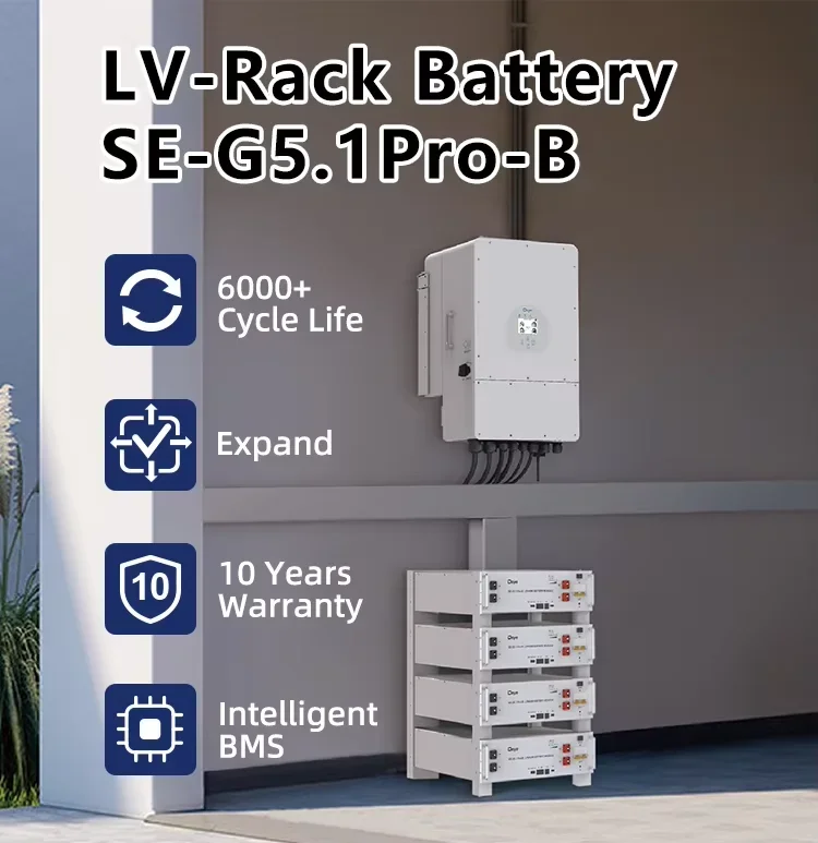 Sistema de armazenamento de energia da bateria de lítio 51,2V 100Ah de Deye SE-G5.1 Pro-B LiFePO4