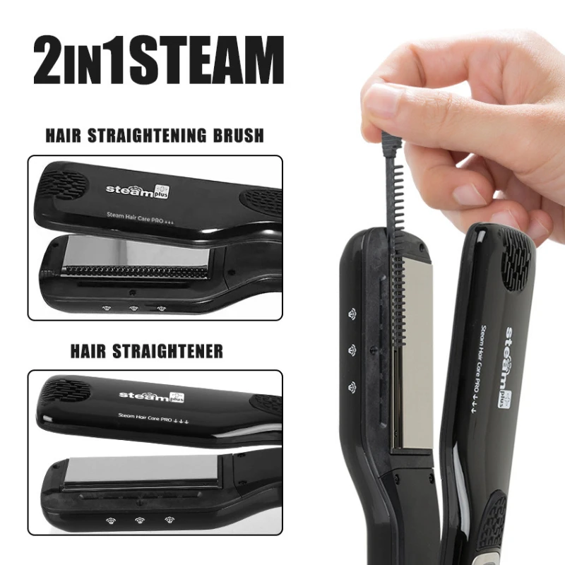 

Щетка-выпрямитель для волос, керамический утюжок, профессиональный выпрямитель-расческа, электрический прибор для завивки волос, терморасческа