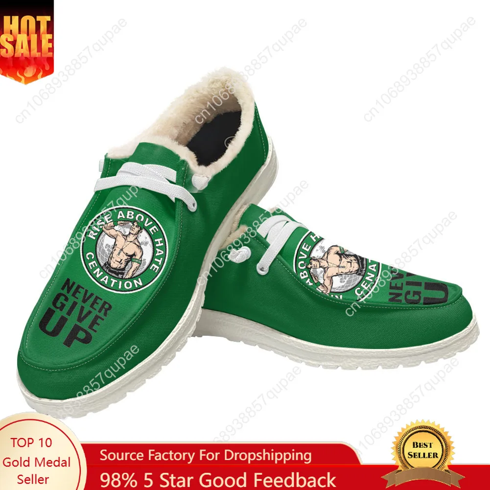 

John Cena 20 Years Never Give Plush Casual Shoes Flat Shoe Mens Womans Breathable Casual Lightweight Footwear Custom Made Shoe