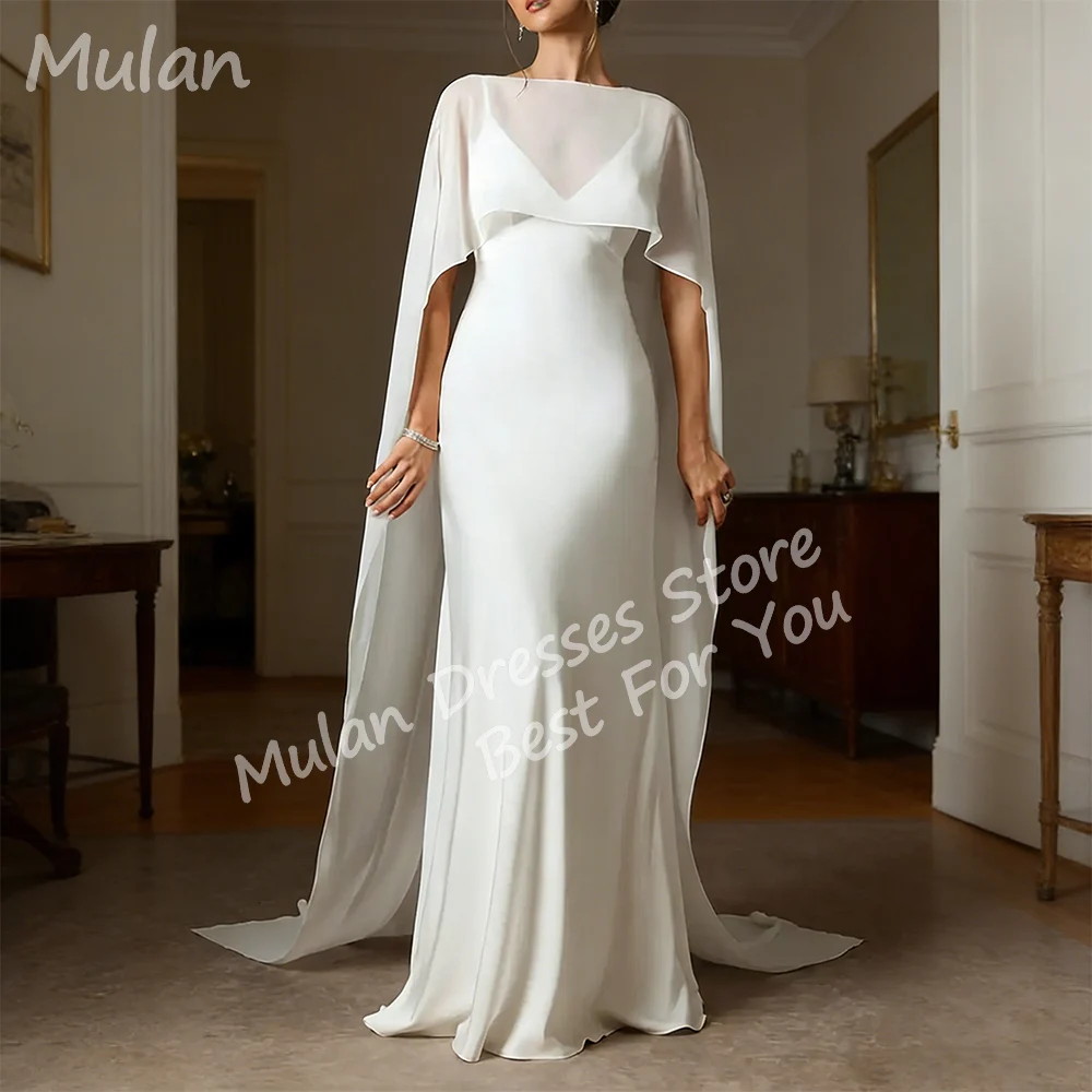 

Customized Elegant Long Wedding Dresses Chiffon Backless Floor-Length Mermaid Brides Dress Women Vestidos De Novias Gowns 2026