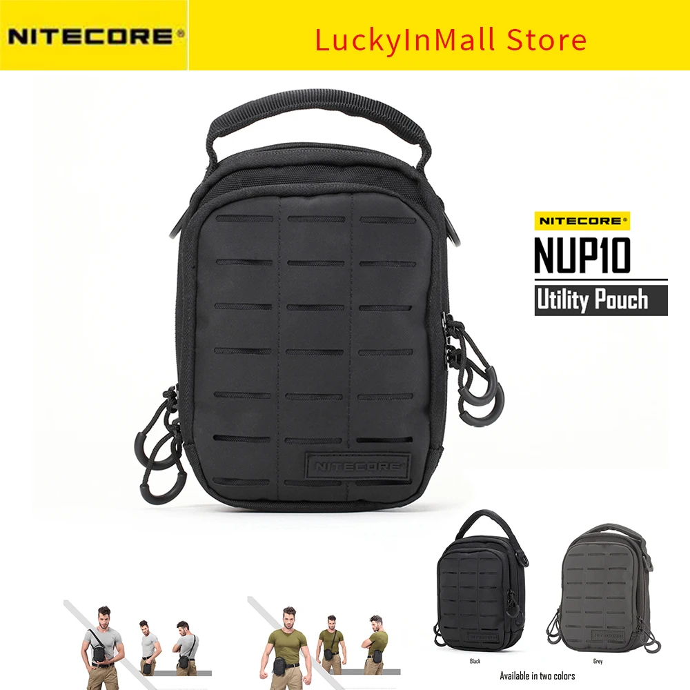 

NITECORE NUP10 Pocket Pouch Black Grey Sling Bag 1000D Nylon Handbag Tactical Crossbody Bag Molle System Waist Bags Men Women