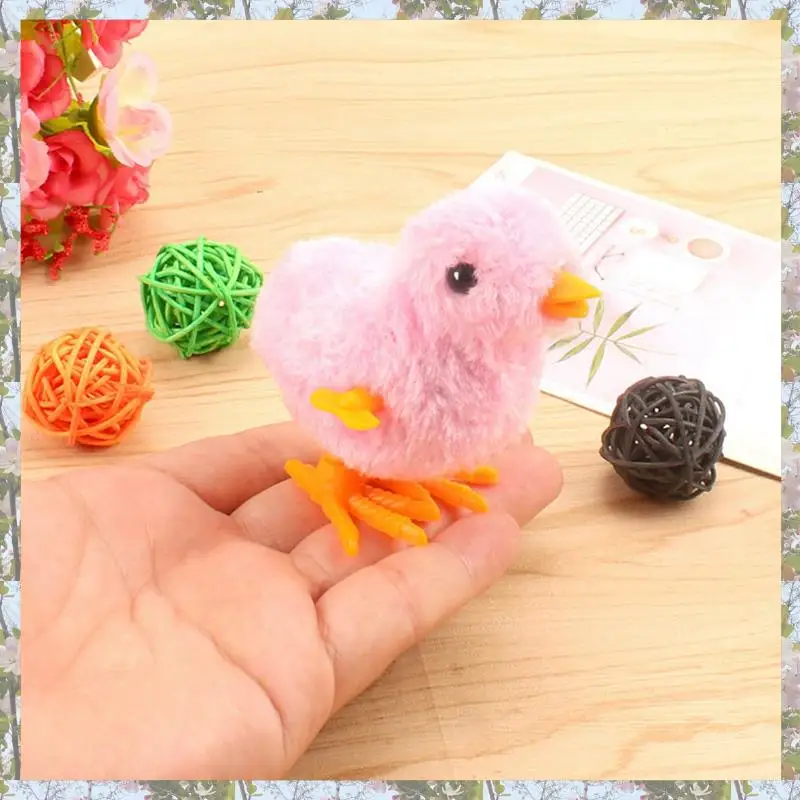 T84C-10Pcs Páscoa acabar pintinho novidade pulando frango mordaça pelúcia bebê pintinhos favores presente para crianças meninas