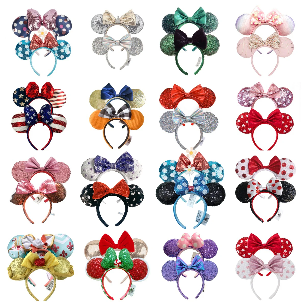 

2pcs/lot Disney Minnie Mouse Ear Headband Holiday Princess Cosplay Headdress for Adults And Kids Hair Accessory