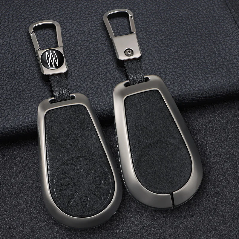 

Zinc Alloy Leather Car Remote Smart Key Case Cover Holder for Chery Exeed VX FL CDM\LX PHEV Modified 2024 Keychain Accessories