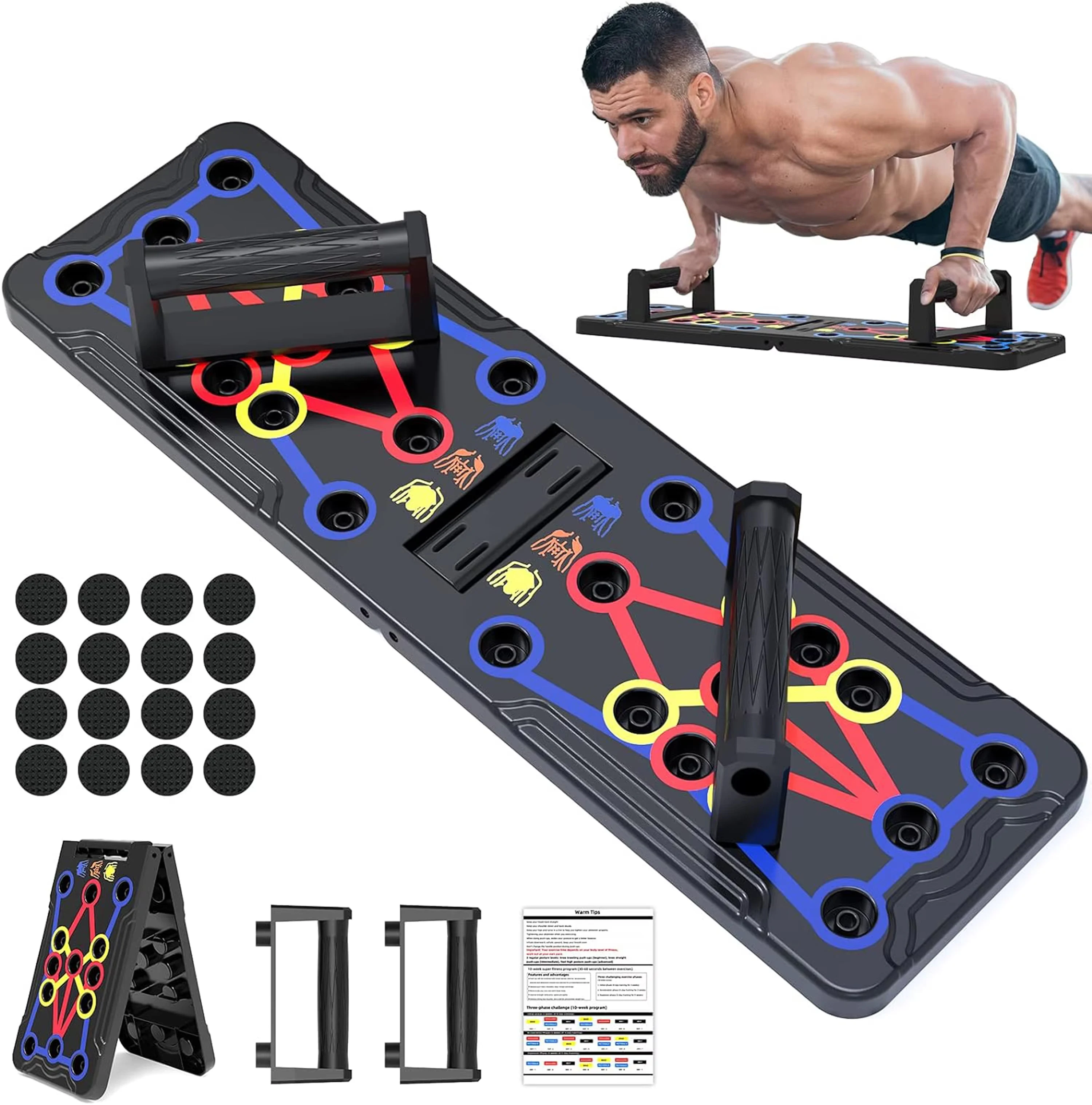 Push-ups for Men and Women Home Multifunctional Fitness Abdominal Workout Folding Training Stand Plate