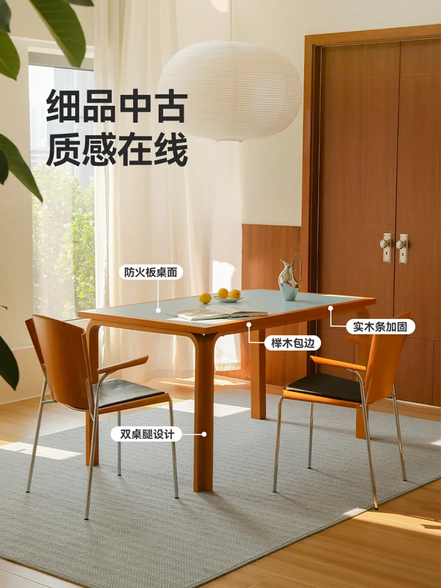 Solid wood dining  Household rectangular fireproof board Desk Dining   Chair table