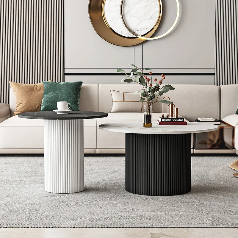 طاولات القهوة في مركز السرير كتب مستديرة فاخرة طاولات القهوة الاسكندنافية مكتب الطعام الأبيض Stoliki Kawowe الأثاث الياباني #4