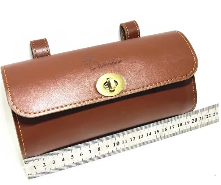 KOSTENLOS - Fahrrad-Leder-Heckpaket 20 x 5,5 x 9 cm PU-Fahrradtaschen Retro-Fahrradträgerbündel Mountainbike-Fronttasche Reise Q1070 – Detail 2