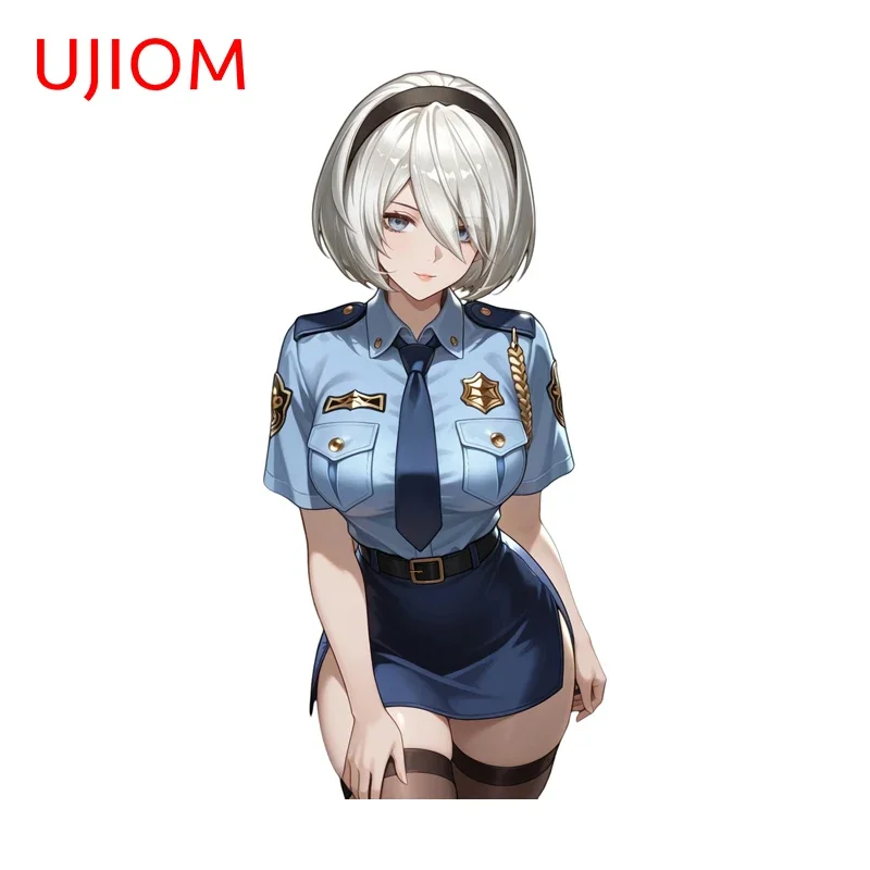 UJIOM Police Nier 2B Wall Stickers Funny Living Room Anime Peripheral Waterproof Decals Suitable For Smooth And Clean Surfaces