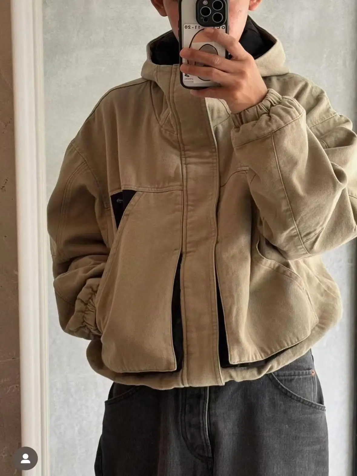

Outdoor Winter Canvas Washed Cotton Clothes Anti-wear Cold-resistant Hiking Travel Cotton Jacket Youth Fashion Urban Style