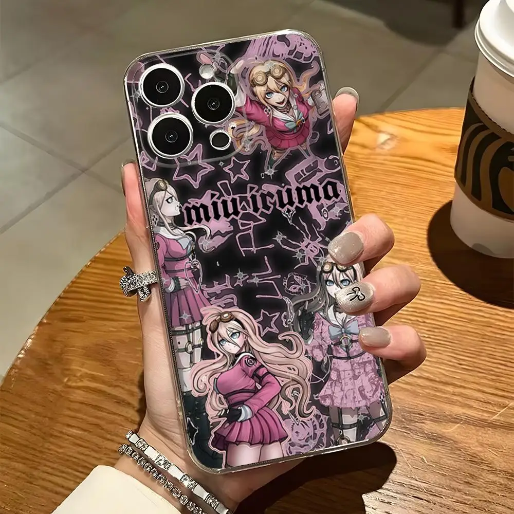 Miu Iruma Phone Case For Iphone 15 Pro Max 14 16 Plus 11 12 Mini 13 Pro 7 8 X XR XS SE Transparent Back Cover