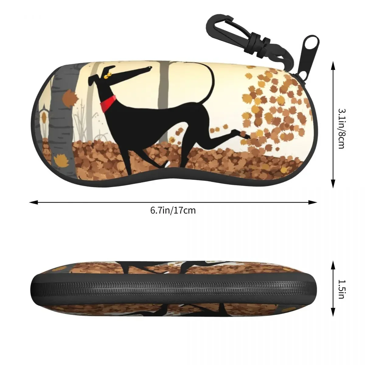 Custom Autumn Hound Greyhound Dog Glasses Case Fashion Sighthound Whippet Cartoon Pattern Shell Eyeglasses Case Sunglasses Box