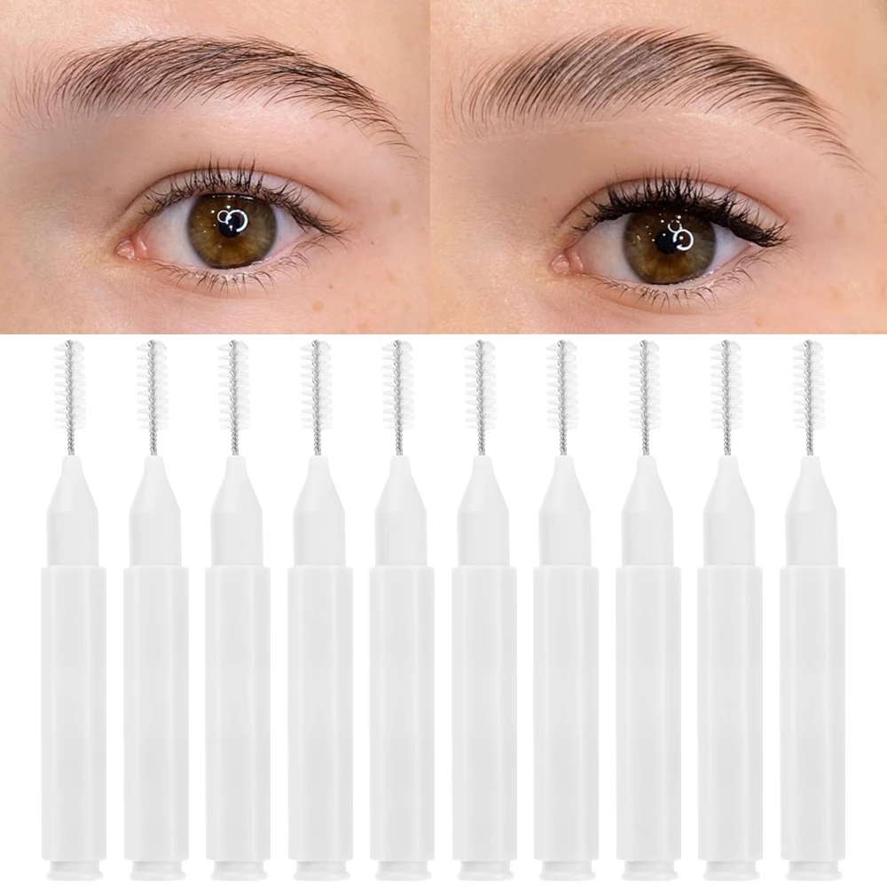 10Pcs Disposable Mini Eyebrow Brushes Brow Lift Tool Brow Perm Brush Eyelash Cromb for Lash Extension Accessories Makeup Tools