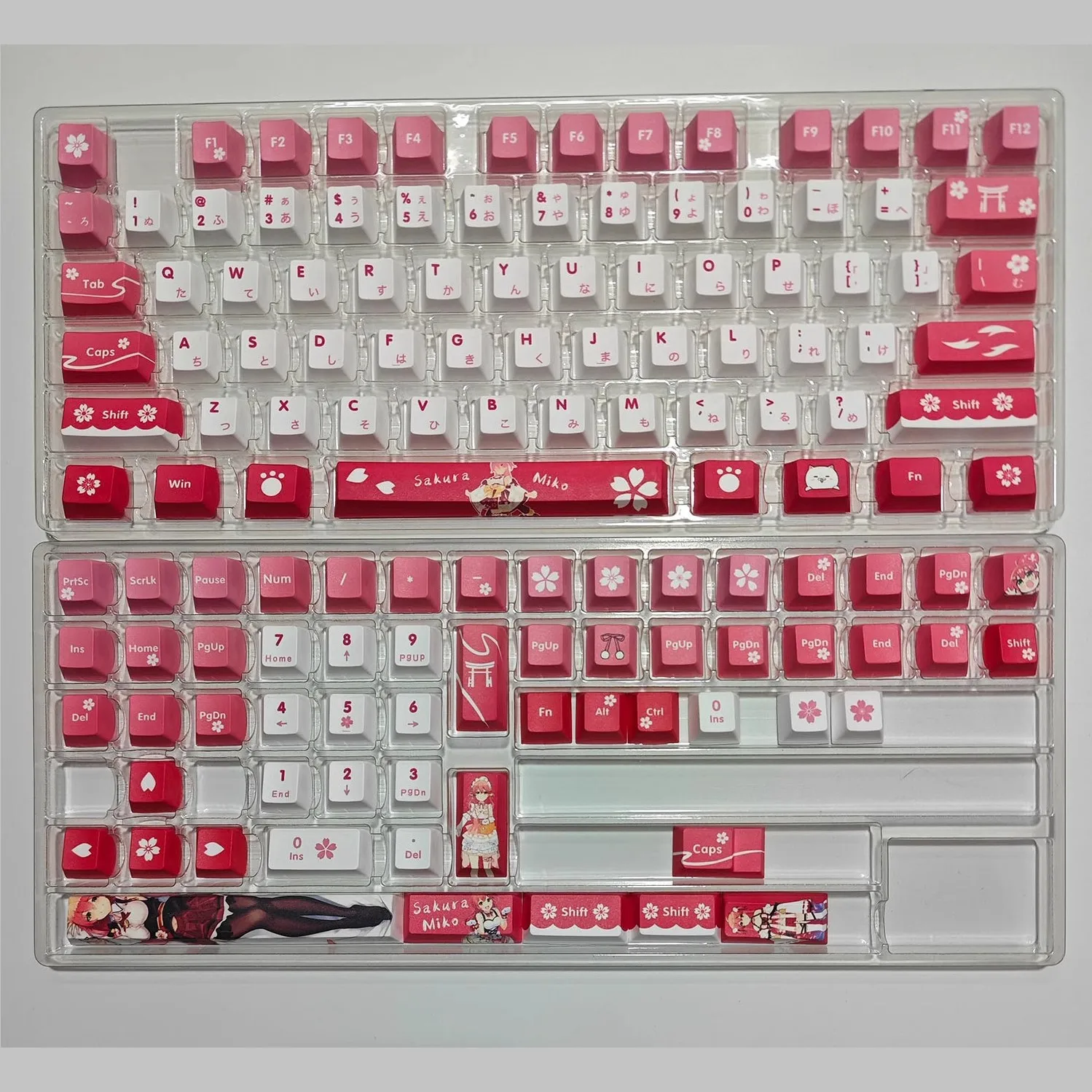 Vtuber Hololive Keycaps Sakura Miko Key Cap PBT DYE Sublimation Cherry MX Cross Axis Switch Keycap for Mechanical Keyboard