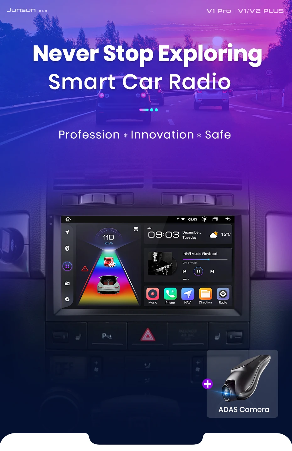Junsun carplay android auto autoradio für volkswagon tuareg 2006-2018 gps intelligente systeme stereo multimedia autoradio – Detail 4