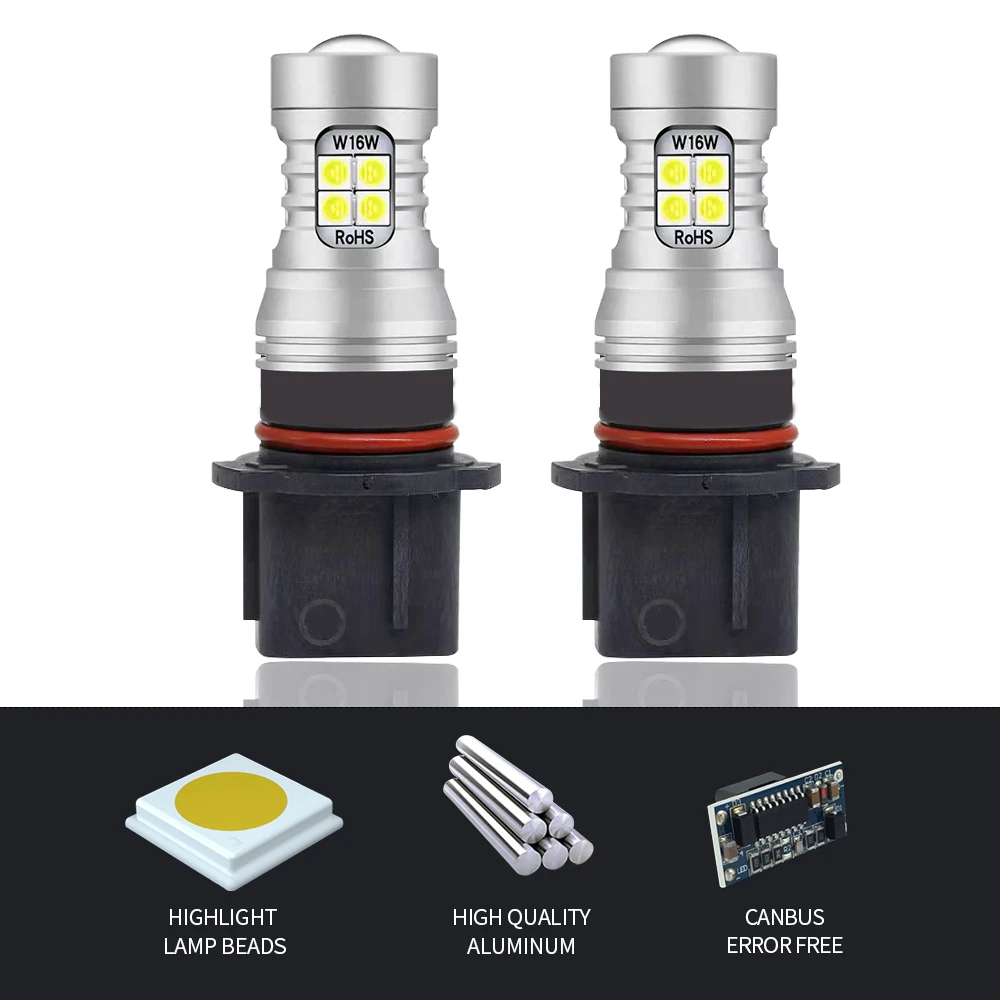 2pcs LED Daytime Running Light P13W Canbus No Error DRL Bulb Lamp For Nissan Leaf ZE0 2010 2011 2012 2013 2014 2015 2016