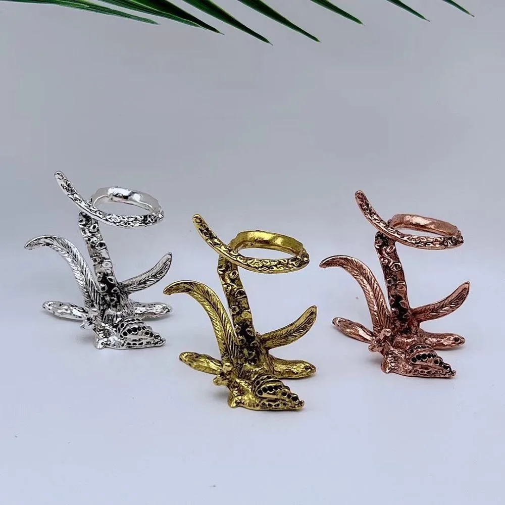 Octopus Tentacle Crystal Ball Stand Metal Display Base Sphere Holder Mineral Specimen Decor