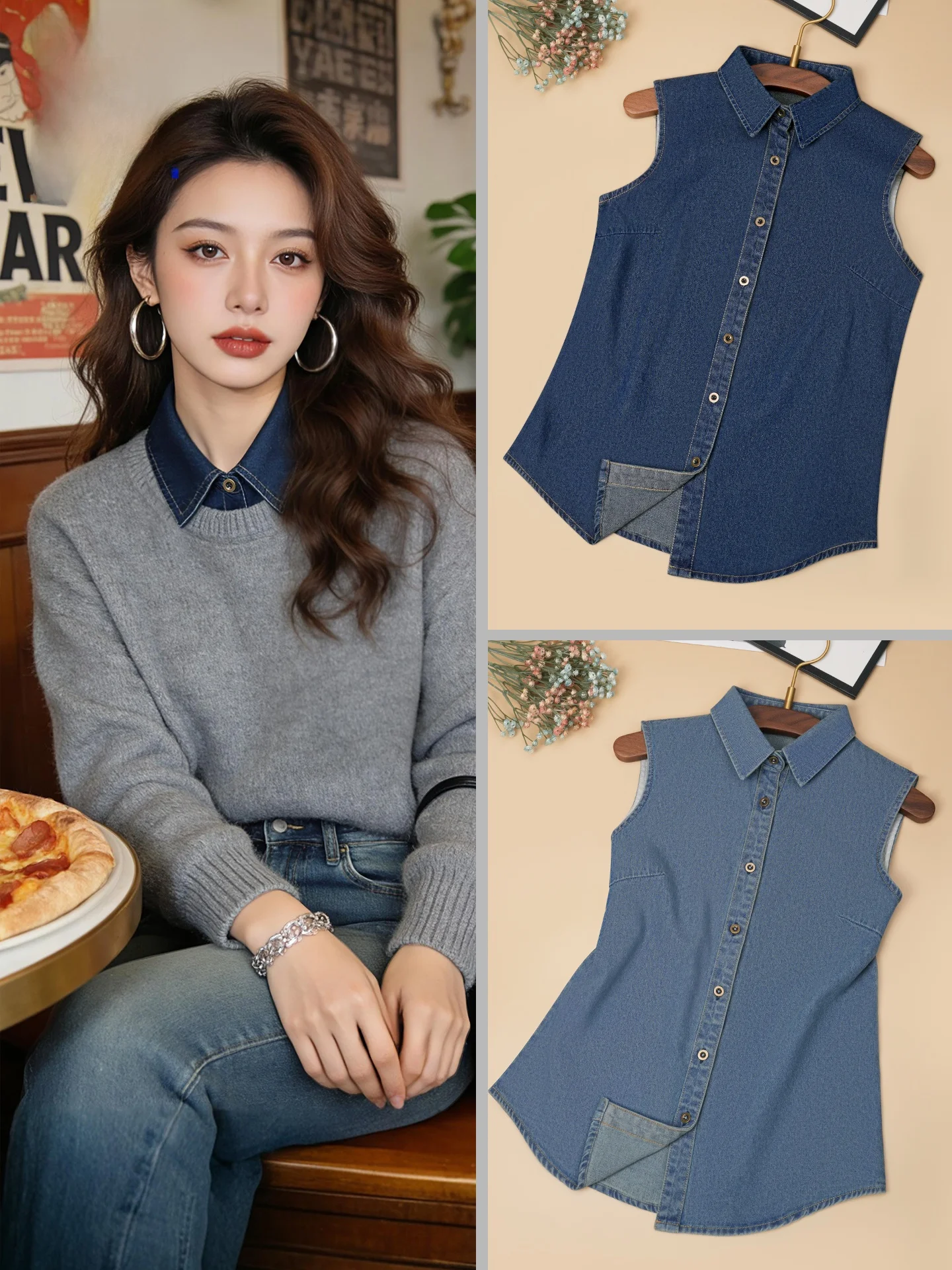 camiseta-sin-mangas-de-mezclilla-retro-para-mujer-chaleco-tipo-sueter-top-basico-versatil-de-moda-de-alta-gama-estilo-casual-color-liso