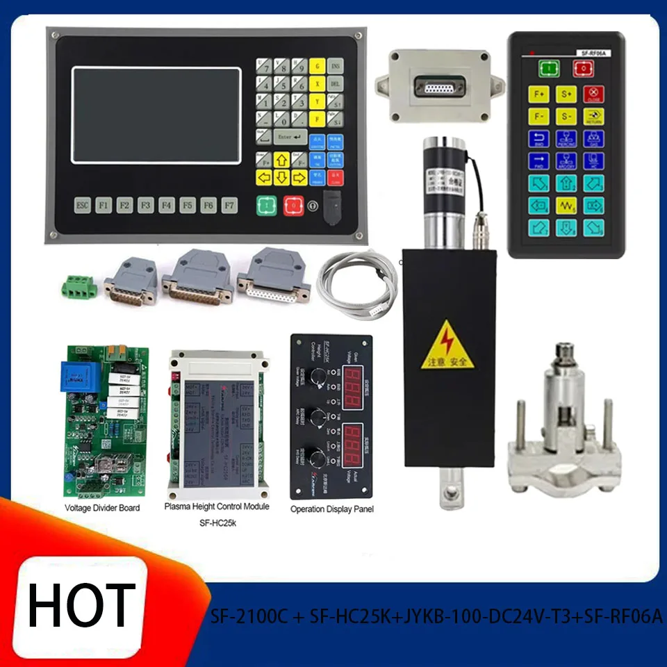 SF-2100C kit controlador de máquina-ferramenta CNC de plasma de 2 eixos SF-2100C + SF-HC25K + JYKB-100-DC24V-T3 + SF-RF06A