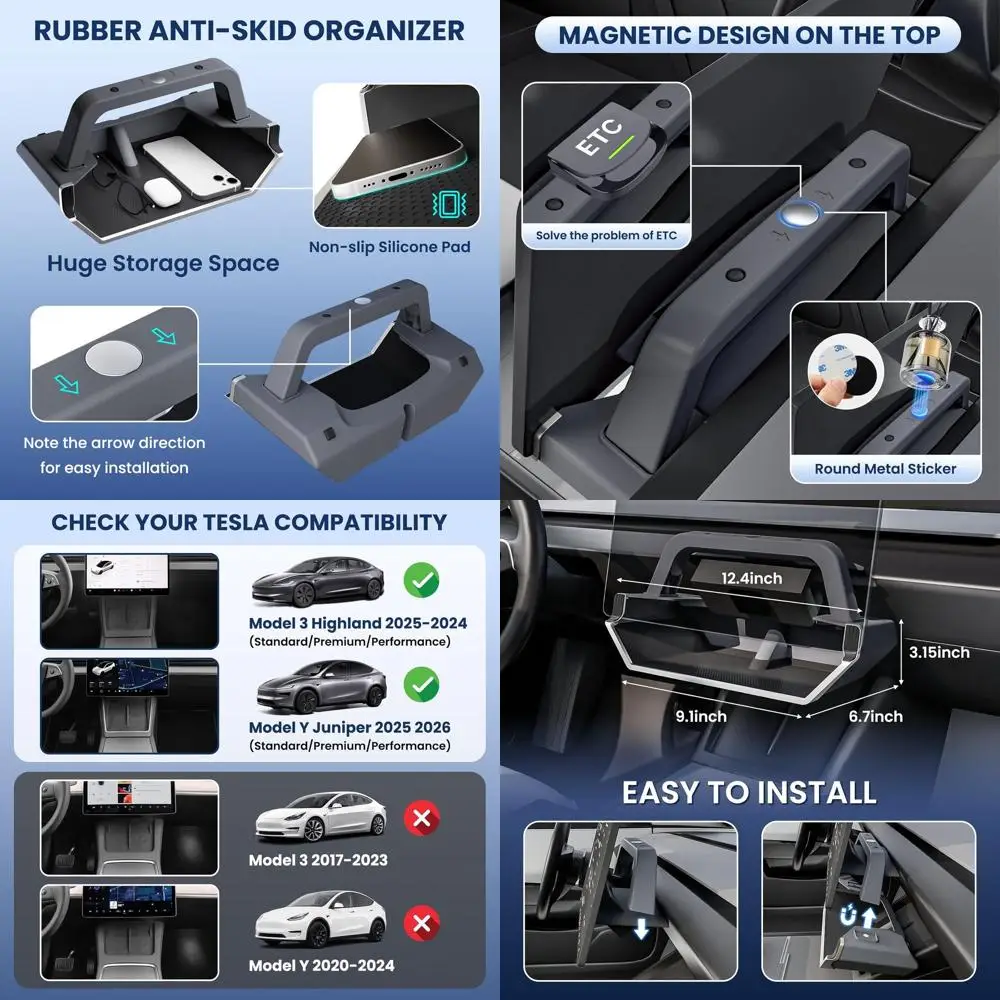 

Органайзер для хранения под экраном для модели Y Juniper, обновление 2025-2026, лоток-органайзер для центральной консоли Model 3 Highland 2024-2026 f