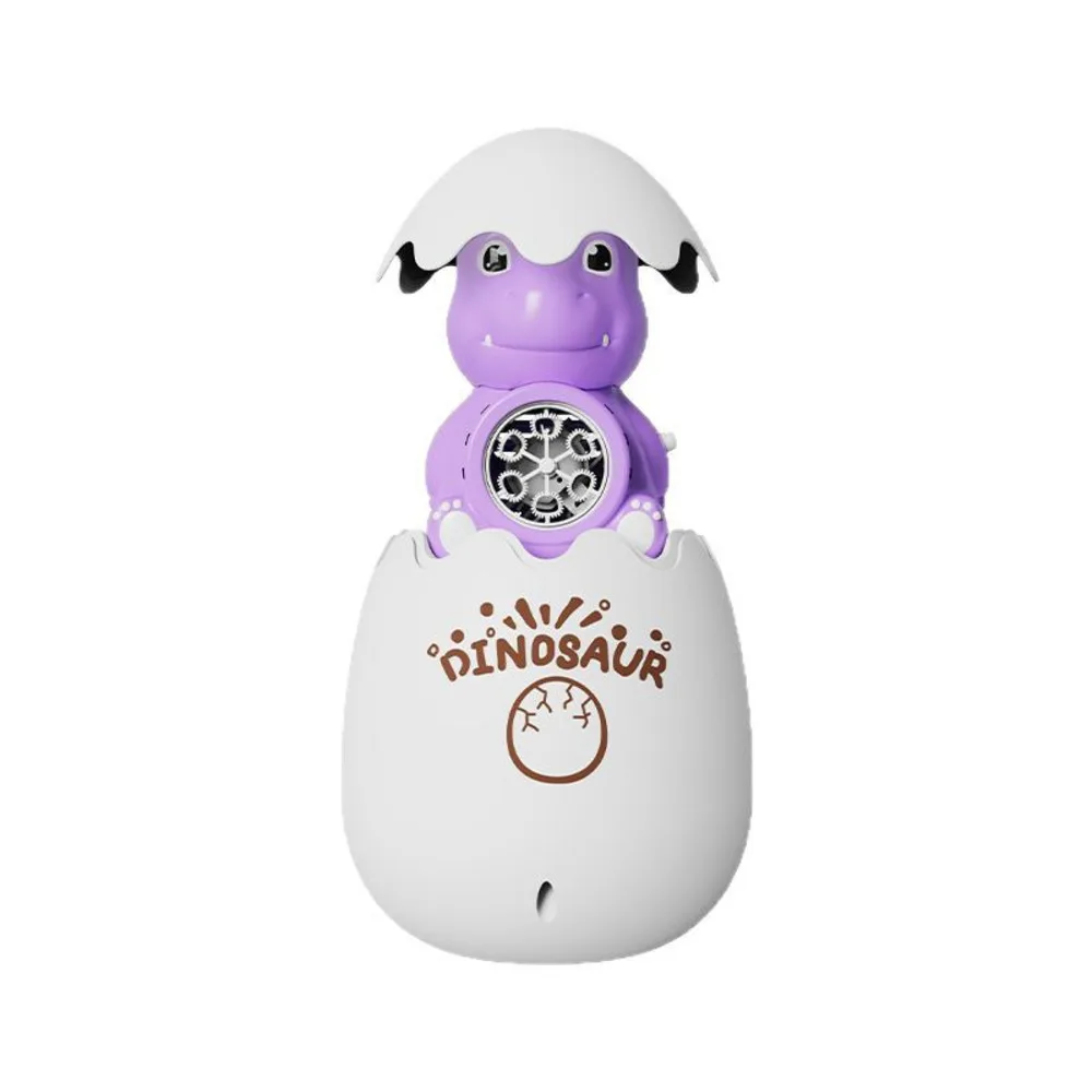 Pistola de burbujas de huevo de dinosaurio de dibujos animados con luces LED, máquina sopladora de burbujas de mano con música para niños, juguete para regalo de Fiesta al aire libre