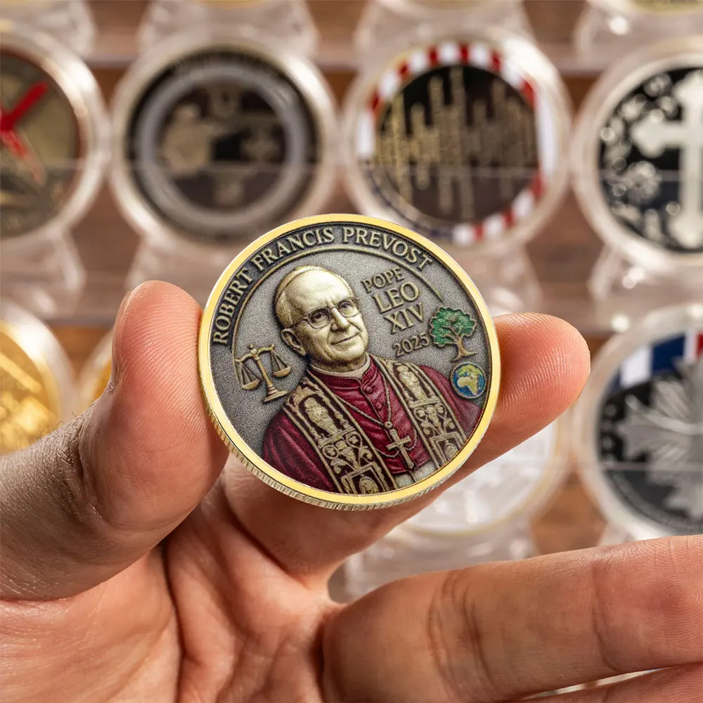 عملة روبرت فرانسيس بوب ليو الرابع عشر تذكارية مطلية بالذهب بوب تذكارية #5