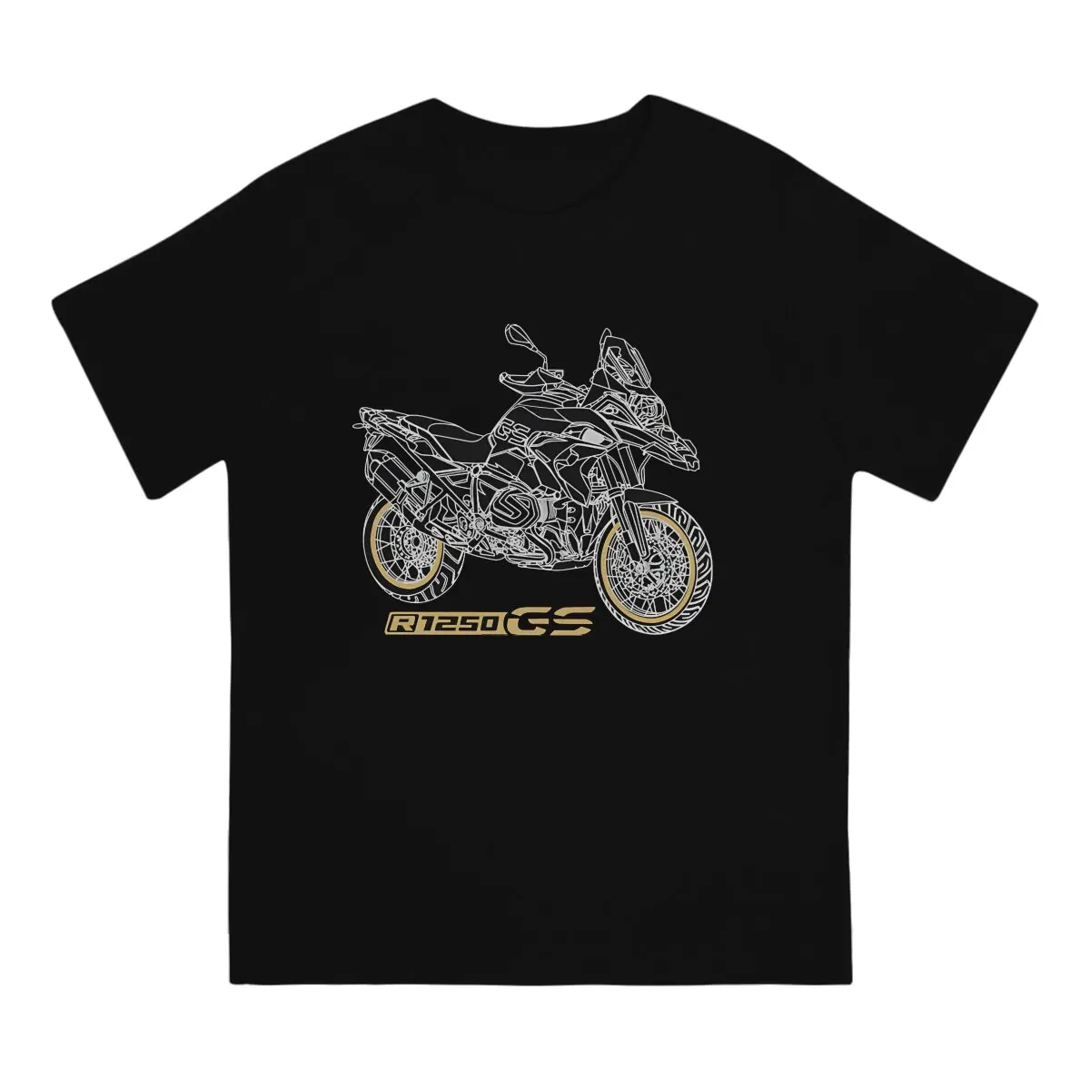 GS 1250 R 1250 GS Black Motorcycle T-Shirts for Men GS Awesome Cotton Tees Crewneck Short Sleeve T Shirts Printing Clothes