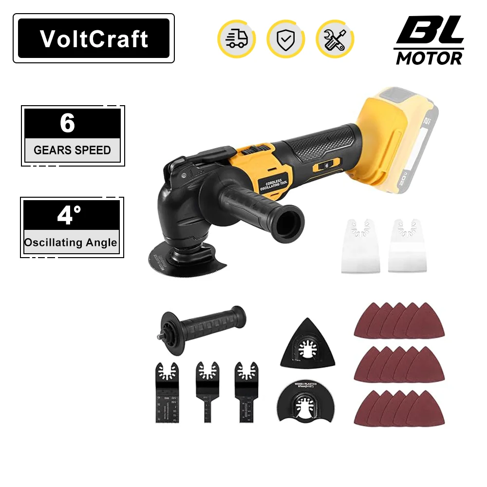 Blushless Electric Oscillating Cordless Woodworking Multi-function Trimmer/Shovel Cutting Saw Power Tool for Dewalt Battery