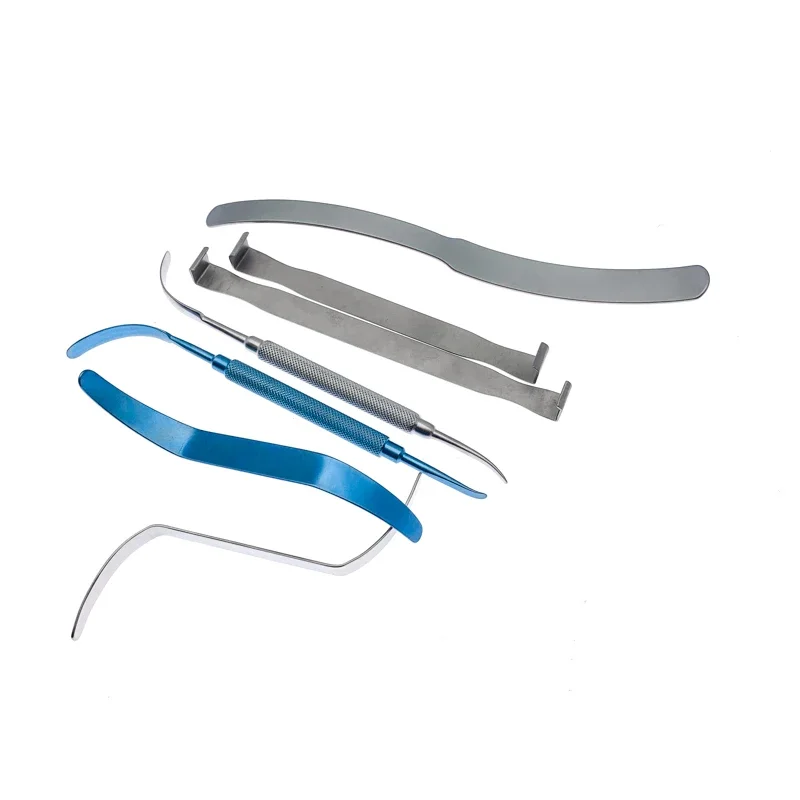 Retractor de olho profundo retractor puxar gancho pálpebra retractor titânio ou aço inoxidável pet oftálmica ferramenta cirúrgica