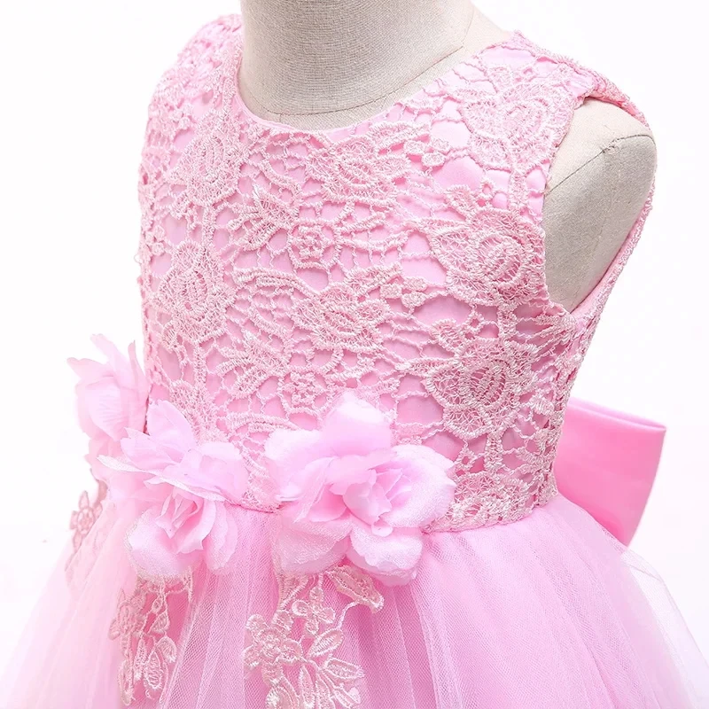 new birthday dress Princess lace party baby Christmas party ball embroidered Sequin big butterfly dress lovely 1 year old