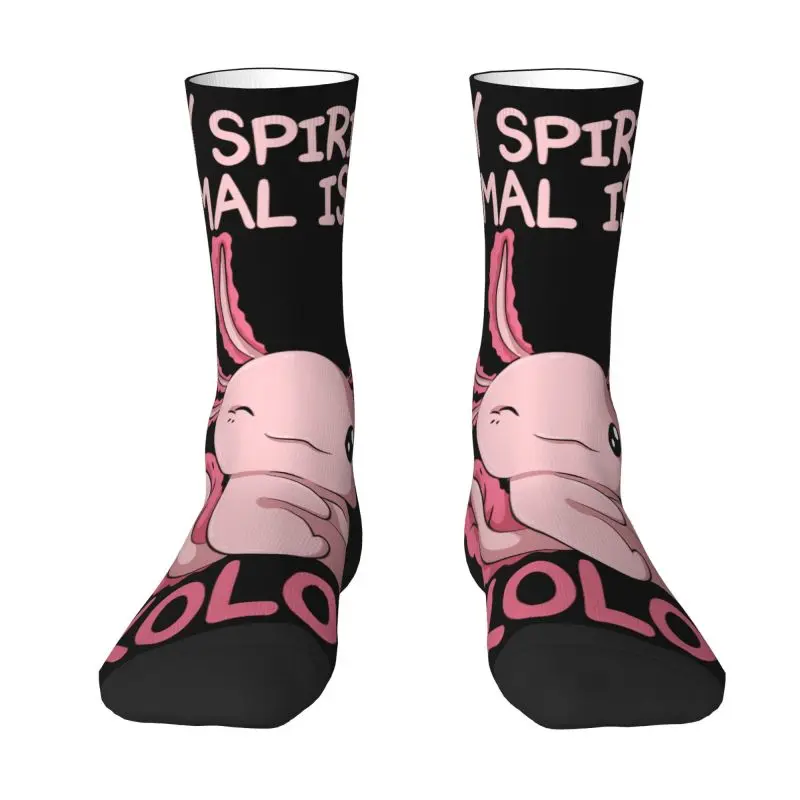 

Cute Men's My Spirit Animal Is An Axolotl Dress Socks Unisex Comfortable Warm 3D Printed Salamander Animal Crew Socks