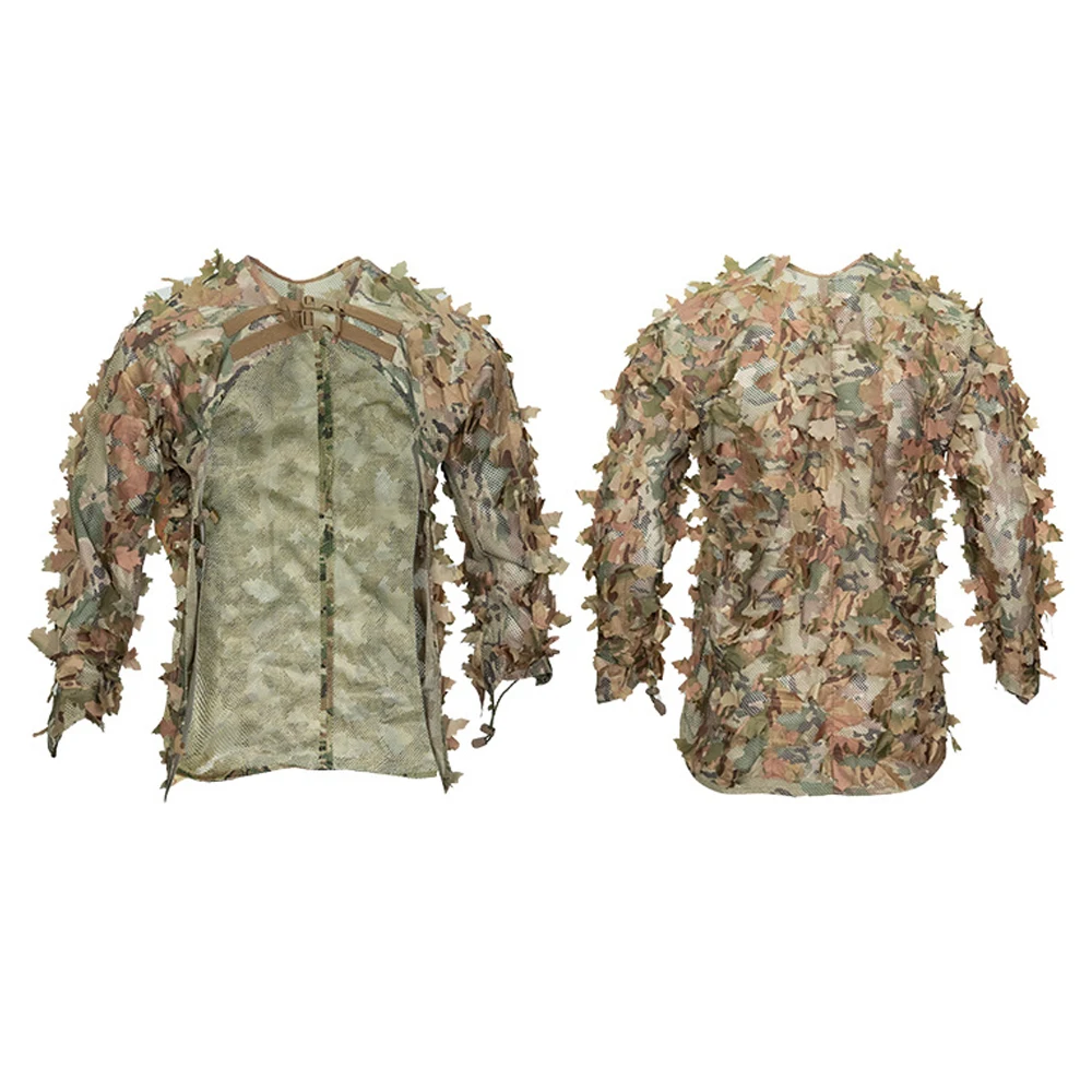 Tattiche foglia Camouflage mantello abbigliamento da caccia maglia Aldult Camuflaje softair CS tuta da tiro attrezzatura da caccia all'aperto