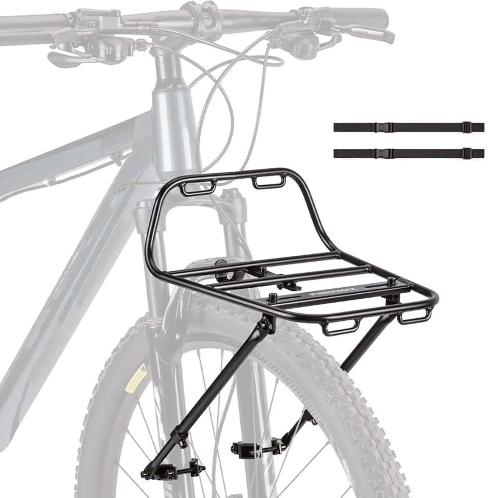 

Aluminum Bike Front Rack Storage Carrier with Straps Road Bike Cargo Holder for Cycling, Indoor Parking & Beach