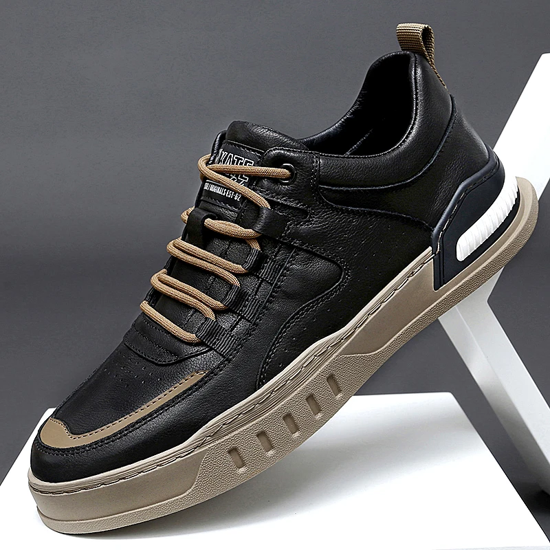 

Spring New Elastic Casual Shoes Men Shoes Designer Sneakers Fashion High-quality Leather Shoes Comfortable Casual Outdoors Shoes