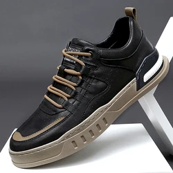 Spring New Elastic Casual Shoes Men Shoes Designer Sneakers Fashion High-quality Leather Shoes Comfortable Casual Outdoors Shoes