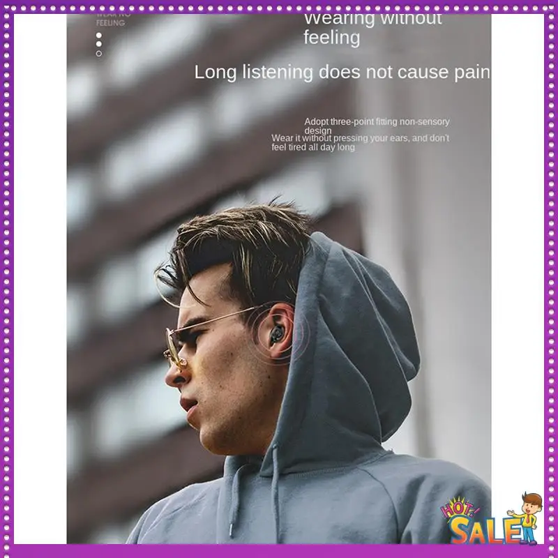 AA87 무선 헤드폰 Bluetooth 5.0 이어폰 터치 컨트롤 스포츠 이어 버드 LED 디지털 디스플레이는 스마트 폰에서 작동합니다 Black Dur